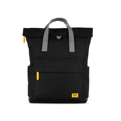 roka london yellow label canfield b ryggsäck ash svart grå backpack canvas