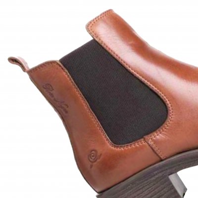 rosa negra chelsea boots kängor skinn brandy brun dam resår