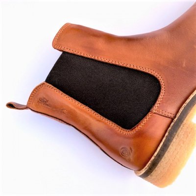 rosa negra chelsea boots kängor skinn brandy ljusbrun dam resår