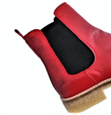 rosa negra chelsea boots kängor skinn red röd dam resår