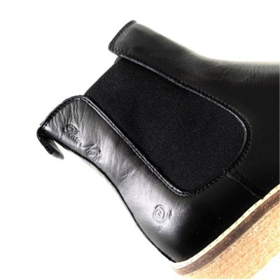 rosa negra chelsea boots kängor skinn black svart dam resår