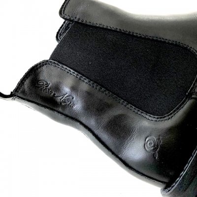 rosa negra chelsea boots kängor skinn black svart dam resår