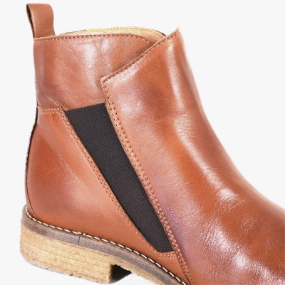 rosa negra chelsea boots brandy brun zipper dragkedja kängor skinn black svart dam resår