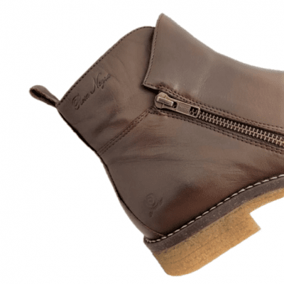 rosa negra chelsea boots brandy brun zipper dragkedja kängor skinn dark brown mörkbrun dam resår