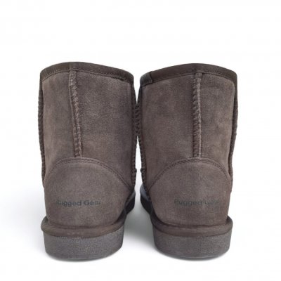 Rugged Gear Bondi Low dark brown mörkbrun boots känga fårull ull pälsboots uggs låga mockaboots
