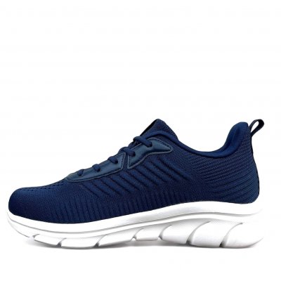 rugged gear knit Sneak Dam navy marin blå resårsnöre komfort memoryfoam damsko fotriktig