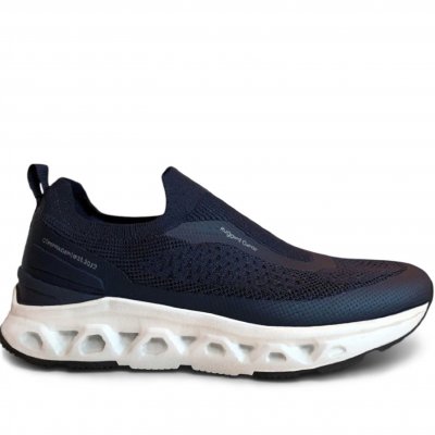 rugged gear Smart Slip On / Men's herr Sneaker / Navy elastisk tyg