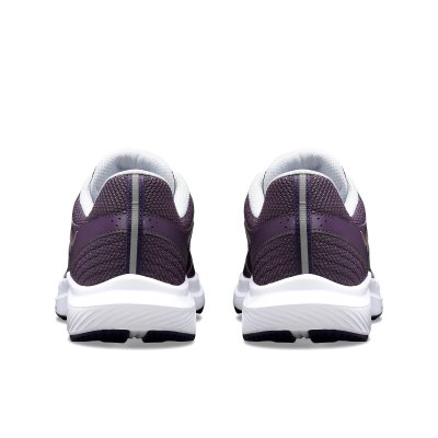 Saucony cohesion 17 Lupine Vizired Pourpre lila orange rymlig dam walkingsko komfort stabil stötdämpande jogging fritid promenad
