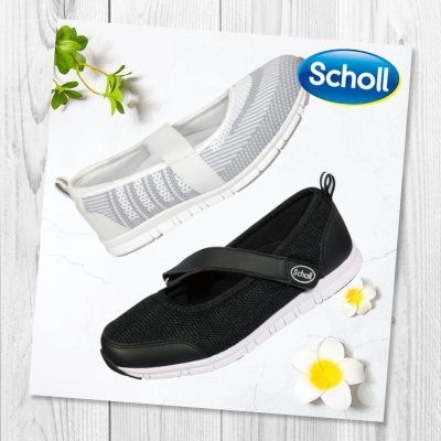 Scholl Moonwalk Ballerina / black svart tyg mesh fotriktig biomechanics dam