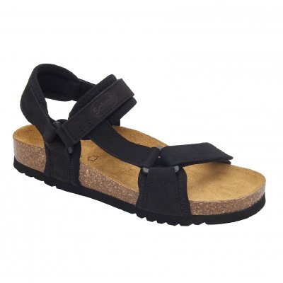 scholl new track biosandal bioprint damsandal fotriktig svart black