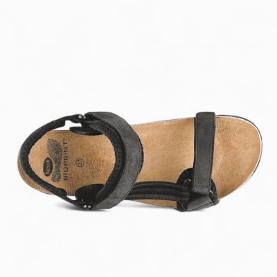 scholl new track biosandal bioprint damsandal fotriktig svart black