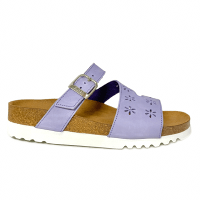 Scholl Ranja 2.0 Purple Lila Lavender biosandal fotriktig ergonomisk dam nubuck läder