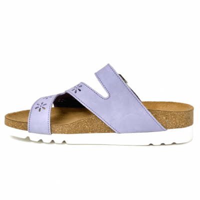 Scholl Ranja 2.0 Purple Lila Lavender biosandal fotriktig ergonomisk dam nubuck läder