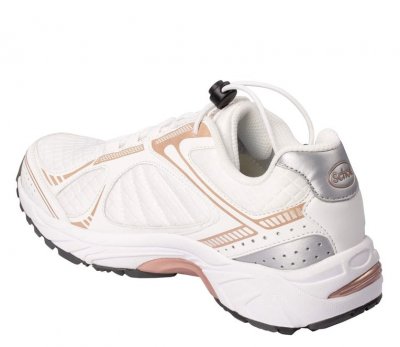 Scholl Sprinter Easy Walkingsko / white vit guld white fotriktig pronation fotsmärta promenadsko