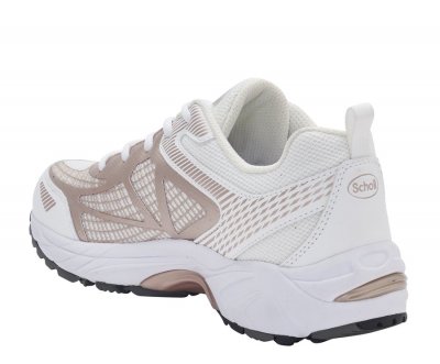 Scholl Sprinter Net / biomechanic fotriktig promenad walking fritid arbetssko dam sneaker vit guld white gold
