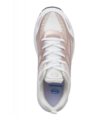 Scholl Sprinter Net / biomechanic fotriktig promenad walking fritid arbetssko dam sneaker vit guld white gold