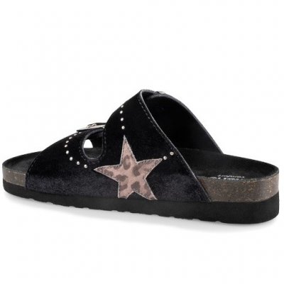 Sköna Marie Beam Biosandal Kork fotriktig svart stjärna
