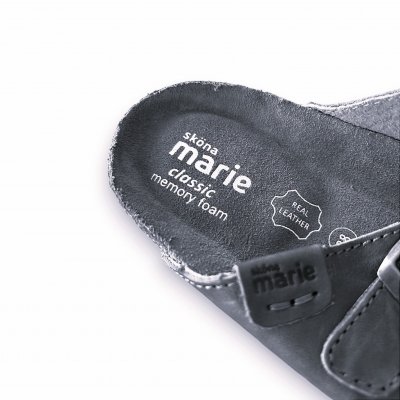 sköna marie Lava Bio classic Comfort leopard beige brun svart foam fotriktig biosandal dam avlastande skinn mocka läder