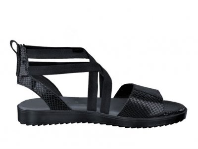 Sköna Marie Elle / Svart sandal sandalett resår sommar skinn