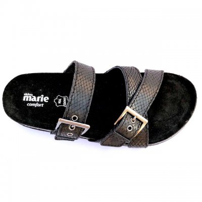 Sköna Marie Minerva Svart Black skinn Biosandal