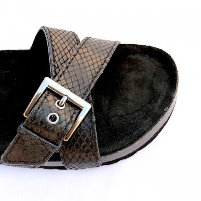 Sköna Marie Minerva Svart Black skinn Biosandal