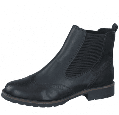 Sköna Marie Ruth Svart Läder Gummi Resår Hålmönster Dam Känga Boots Urtagbar innersula
