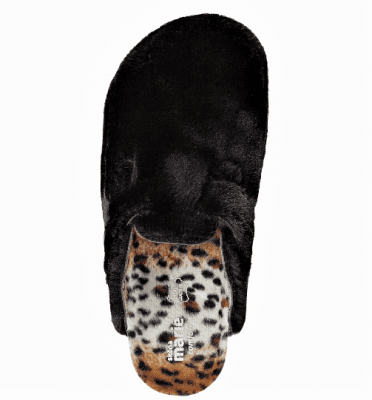 sköna marie selma kork biosandal päls textil mocka toffla toffel svart dam