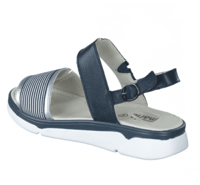 Sköna Marie Ulla / Marin sandal dam läder klack blå randig