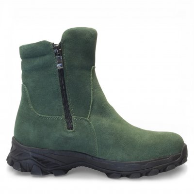 soft comfort vinterboots lampton broddsko dubbar antislip broddar broddskor varmfodrade mocka fotriktiga dragkedja grön provsko
