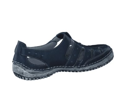 Soft Comfort Eger / Navy läder kardborre urtagbar sula mjuk