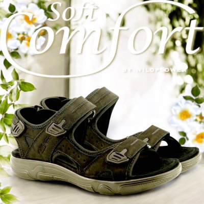 Soft Comfort Hills black svart sandal dam remmar läder fotriktig kardborre skön