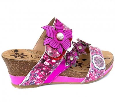 soft comfort jasmine sandalett fuxia rosa cerise lila fuchsia blomma klack kork mjuk