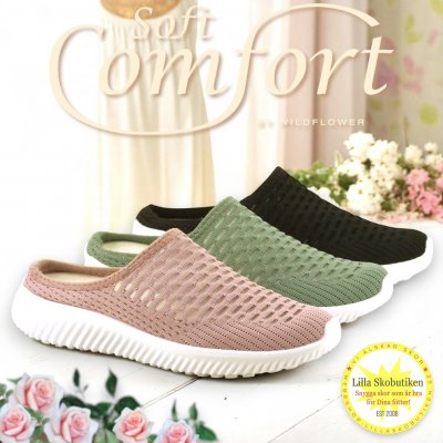soft comfort kaitlyn tygsko damsko sommar skön slipin slipon urtagbar innersula