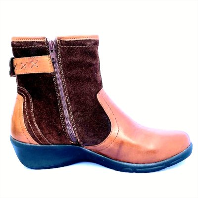 Soft Comfort Damkänga / Brun läder nubuck skinn dragkedja urtagbar sula lättfodrad