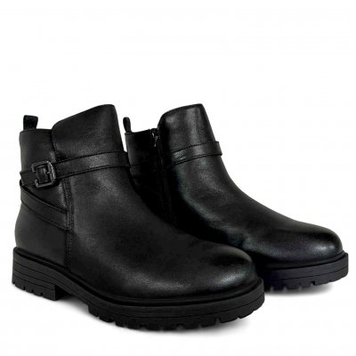 soft comfort vinterboots fortis broddsko dubbar antislip broddar broddskor varmfodrade skinn fotriktiga dragkedja black svart