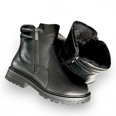 soft comfort vinterboots sunberry broddsko dubbar antislip broddar broddskor varmfodrade skinn fotriktiga dragkedja black svart