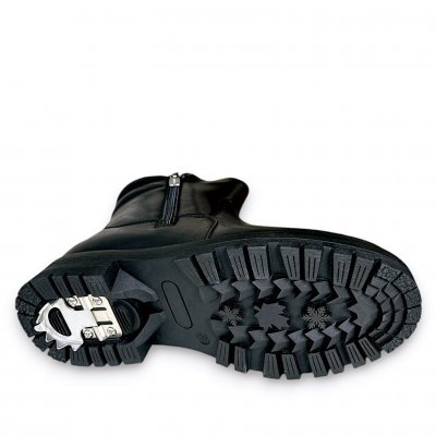 soft comfort vinterboots sunberry broddsko dubbar antislip broddar broddskor varmfodrade skinn fotriktiga dragkedja black svart