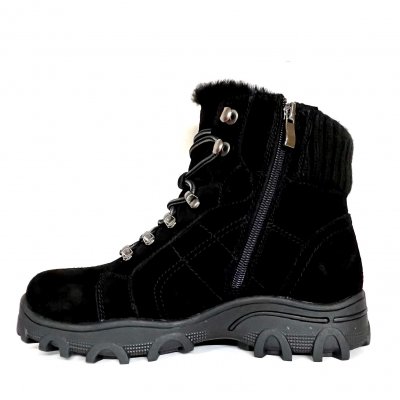 soft comfort vinterboots dubbar broddar broddskor varmfodrade mocka fotriktiga snörning dragkedja svart