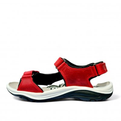 softwork comfort sandal läder remmar kardborre röd dam