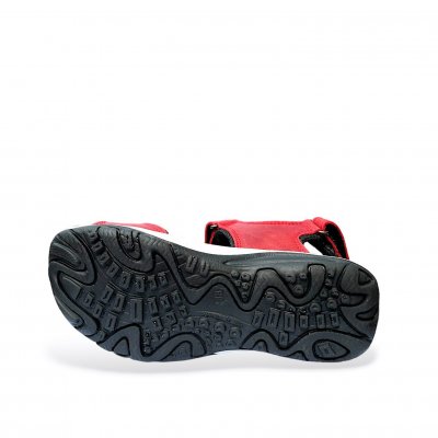softwork comfort sandal läder remmar kardborre röd dam