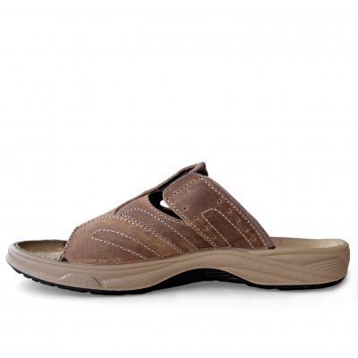 Softwork comfort Slip-In Sandal Herr Brun läder skinn bekväm resår snygg