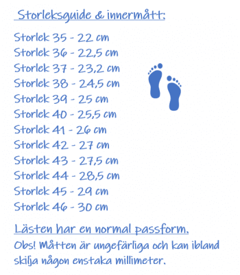 storlekstabell innermått scholl