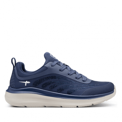 Tamaris amelie lätt Sneaker med Rymlig Läst navy blå glitter komfort memoryfoam textil damsko fotriktig