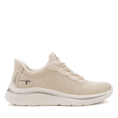 Tamaris daisy step in lätt Sneaker med Rymlig Läst ivory ljus beige vit komfort memoryfoam textil damsko fotriktig