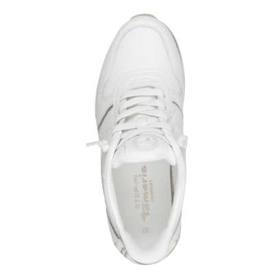 Tamaris mona step in lätt Sneaker med Rymlig Läst vit guld gold komfort memoryfoam läder skinn damsko fotriktig
