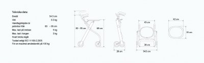 Trustcare Let's Go Rollator Inomhus / Bok Silver