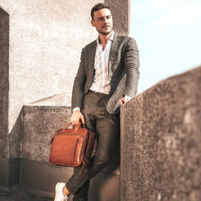 The Chesterfield Brand Leather Laptop Bag Manuel Cognac datorväska arbetsväska stor väska läder skinn herr dam