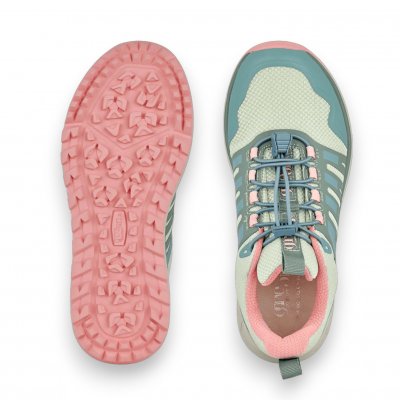 Track N' Trail Thea Sneaker Dam sea green grön blå rosa sneaker vattentät elastiska urtagbar sula bekväma rymliga bred läst