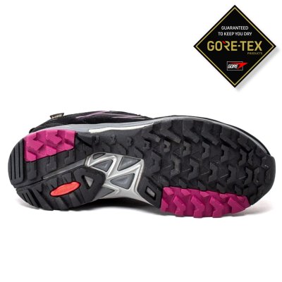 Treksta Bolt Boa GTX / Pink vandring promenad walking goretex nestfit rymlig bred svart rosa