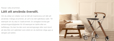 Trustcare Let's Go Rollator Inomhus / Bok Silver